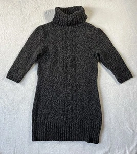 Old Navy Sweater Dress Women’s Small Turtleneck Cable Knit Wool Blend Grey - Picture 1 of 8