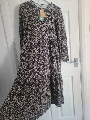 BNWT Boden Emma Long Sleeve Jersey Dress Sz 10 R, Macademia Animal Stamp - Image 1 of 4