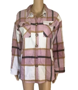 Camicia donna CHYRII flanella giacca quadri bottoni manica lunga camicia M nuova con etichetta - Foto 1 di 15