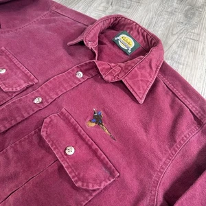 Cabela's Camisa Abotonada Algodón Lona Chaqueta Para Hombres Grande Faisán Bordado  - Imagen 1 de 8