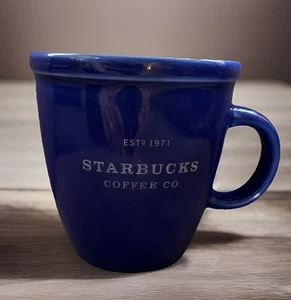 Tazza tè caffè Starbucks 2001 barista blu cobalto Est 1971 porcellana da collezione - Foto 1 di 6