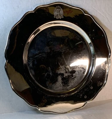 Ralph Lauren "Estate Crest Silver", Plato Plateado, Usado, 12 1/2 Pulgadas Foto 1 de 4