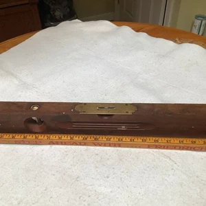 RARE Antique HENRY DISSTON & SONS 22” Level 1912 BRASS & CHERRY ☆USA - Picture 1 of 16