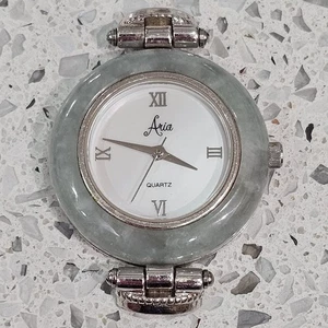 Aria Analog WOMENS WATCH Gray Marble 925 STERLING SILVER CASE Quartz Japanese - Picture 1 of 12