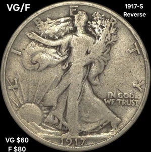 1917 s on Reverse Walking Liberty Half Dollar - Bild 1 von 9