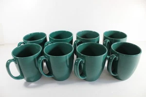 Set of 8 Corelle Stoneware 12 oz. Coffee Mugs Forest Green Made in Thailand - Picture 1 of 5