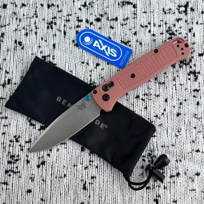 BENCHMADE 535 Bugout CPM-S30V Knife pink Drop Point Folder |Grivory Handle 3.24"
