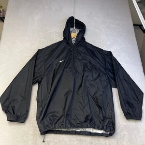 Nike Team Black Hooded Anorak Windbreaker Jacket L Pullover Sportswear - Picture 1 of 8