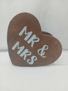 Herzförmiger Mr & Mrs Holzkorb, hängendes Pflanzgefäß Wohndeko Hochzeit & Braut - Bild 1 von 10