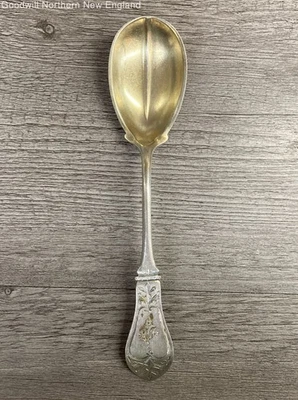 Cuchara única vintage de plata esterlina Vermeil F. A. Durgin con monograma M Foto 1 de 4