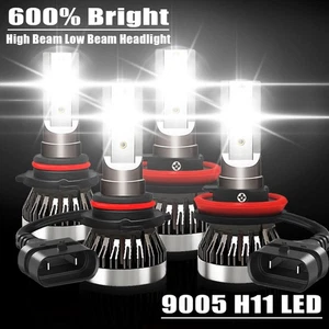 Combo 9005+H11 LED Headlight Super Bright Bulbs Kit White 720000LM High/Low Beam - Picture 1 of 9