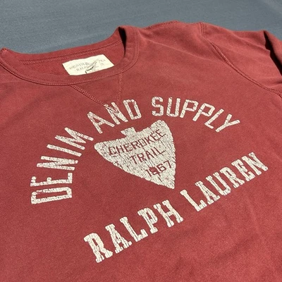 Denim & Supply Ralph Lauren Sweatshirt Mens M - Red Pullover Sweater Hiking Polo - Image 1 of 4