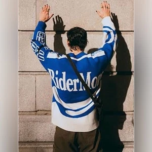 Cárdigan Suéter AELFRIC EDEN Speed Racing Gráfico Cremallera Tejido De Gran Tamaño Calle - Imagen 1 de 14