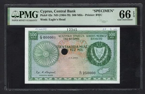 Cipro 500 Mils 1-8-1966 P42s "Esemplare" non circolato grado 66 - Foto 1 di 2