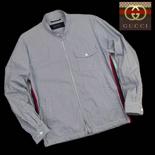 Giacca Gucci Harrington L blu navy righe bianche ottima usata made in Italy