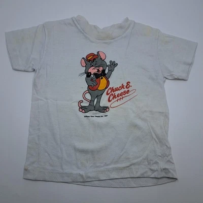 Camiseta Chuck E Cheese Vintage Niños 1981 80 90s Pizza Time Theater Talla 3T/4T Foto 1 de 4