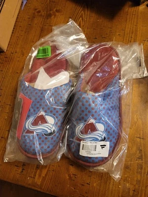 Cool FOCO Colorado Avalanche Logo NHL House Shoes Slippers Slides L 11" Long - Image 1 of 4