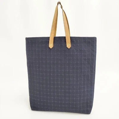 Bolso de Mano HERMES Amedaba GM Algodón con Asa de Cuero Púrpura 5-1006G∞ Foto 1 de 4