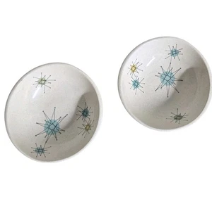 2 Franciscan Atomic Starburst Berry Fruit Dessert Bowls 5" MCM 1950s - Picture 1 of 7