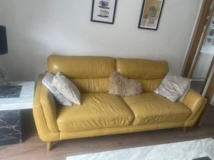 3-Seater Leather Sofa - Picture 1 of 2
