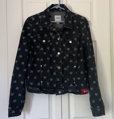 Chaqueta Denim Moschino Estampado Corazón Italia EE. UU. 14 Foto 1 de 4