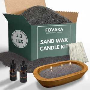 - Candele di sabbia perlata con stoppini, 3,3 libbre - Kit di candele di cera di sabbia: pasta di legno B - Foto 1 di 8