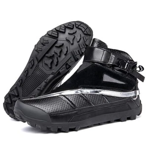 Motorcycle Boots MaleCowhide Leather Racing Biker Shoes Touring Riding Sneakers - Picture 1 of 27