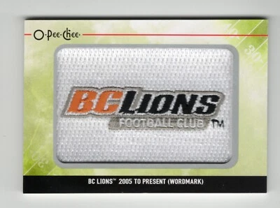 2014 OPC CFL Team Logo Patches BC Lions Card #TL-11 - Image 1 of 2