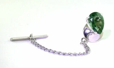 Piedra preciosa de cuarzo verde pera 10x7 piedra preciosa plata esterlina corbata ESTT110 Foto 1 de 3