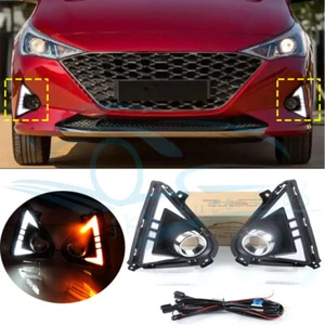 Par de parachoques delantero luz diurna LED DRL para Hyundai Accent 2020-2021 z - Imagen 1 de 11