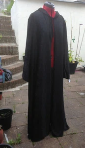 oversized black Crushed Velvet hooded cloak with sleeves. 144 cm 5ft 6-7 - Picture 1 of 4