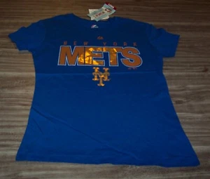 WOMEN'S TEEN NEW YORK METS MLB BASEBALL T-shirt SMALL NEW w/ Tag FOIL PRINT - Picture 1 of 4