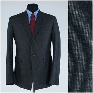 Mens Summer Sport Coat 40R US Size REUNION Plaid Grey Cotton Blazer Jacket - Picture 1 of 12