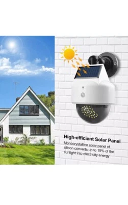 Solar Powered LED Rotatable House Garden Security Light Simulation Camera - Image 1 of 4