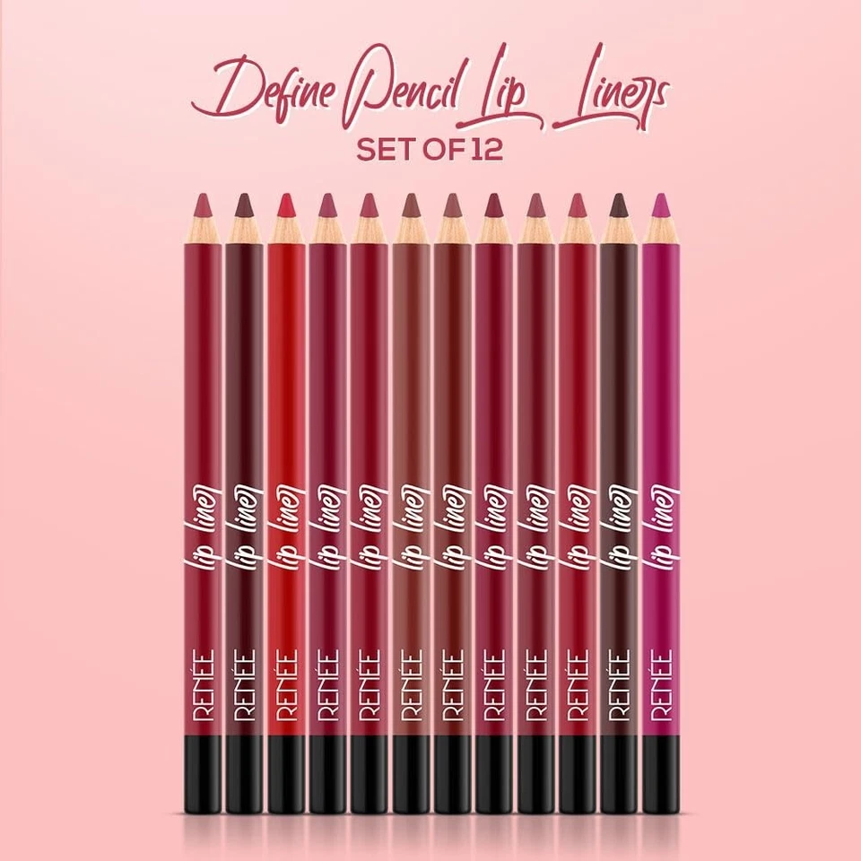RENEE Define Matte Lip Liner, Long Lasting & Smudge Proof Set of 12 - Image 1 of 1