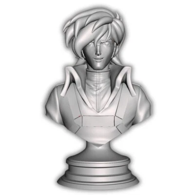 Roy Focker Bust 12in tall unpainted DIY model kits Robotech Macross - Image 1 of 4