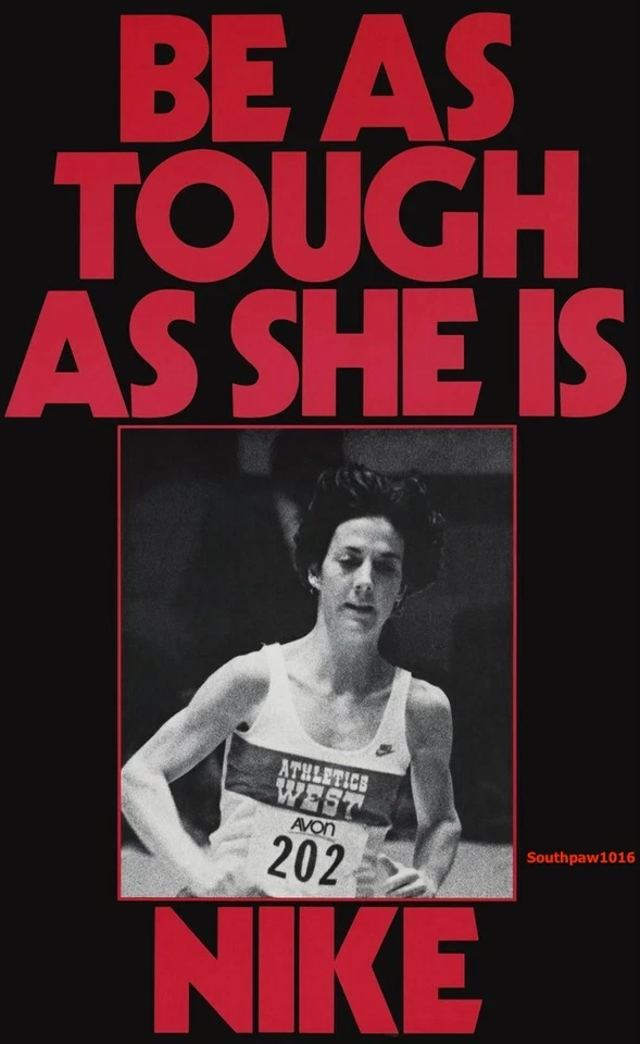 Classic Nike Running "Be As Tough As She Is" Joan Benoit 1980's  Reprint Ad - Image 1 of 1