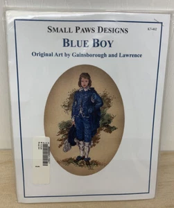 Small Paws Designs Blue Boy Kit punto croce stile coloniale con filo interdentale ~ NUOVO - Foto 1 di 6
