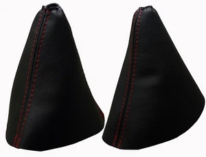 CITROEN C5 (2001-2008) Soufflet Levier De Vitesse et Frein Cuir - Couture Rouge - Picture 1 of 1