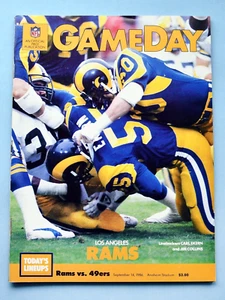 1986 Los Angeles Rams Program. Eric Dickerson. Joe Montana San Francisco 49ers. - Picture 1 of 10