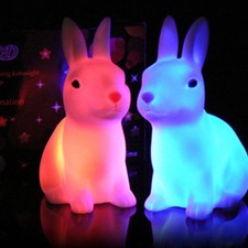 Color Changing LED Lamp Night Light Rabbit Shape Home Party Decor Gift