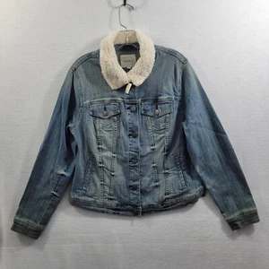 Torrid Jean Trucker Crop Jacket With Sherpa Collar Size 1(1X) NWT 52024-0794 - Picture 1 of 8