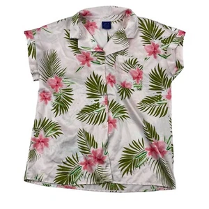 Camisa Pijama Apt.9 Íntimates Talla S Rosa Satén Abotonada Tropical Floral Cuello - Imagen 1 de 5