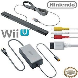 Nintendo Wii U Accessory Kit AC Adapter WUP-002 AV Cable RVL-009 And Sensor 6Z