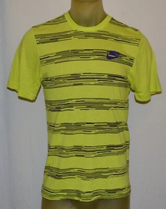 NEW NIKE LINES ALLOVER PRINT TRI-BLEND T-SHIRT MEN'S SMALL S VOLT BLACK RUNNING - Picture 1 of 3