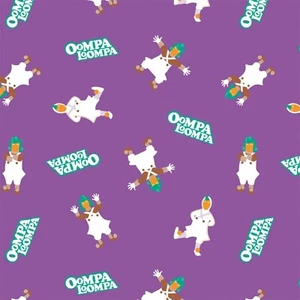 Charlie Chocolate Factory Fabric - Willy Wonka Purple Oompa Loompa Camelot YARD - Picture 1 of 1