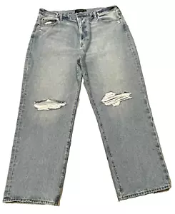 Jeans holgados desgastados lavado claro vintage de Abercrombie & Fitch Y2K 38x30 - Imagen 1 de 6