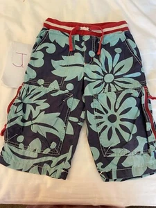 Mini Boden Size 6 Boys Blue Hawaiian Print Technos Shorts  - Picture 1 of 1