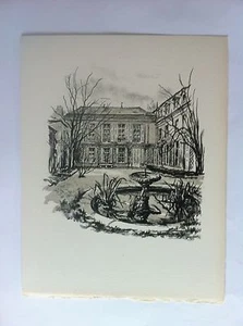 Fontaine HOTEL VERSAILLES LITHOGRAPHIE signée RENE AUBERT Grand Velin XXème - Picture 1 of 1