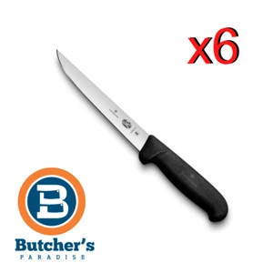 Butcher's Victorinox Black Boning Knife Fibrox Handle 15cm 5.6003.15 - 6 Pieces - Picture 1 of 1